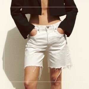Zara Women's White Denim Shorts